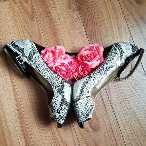 BCBGeneration Shoes - BCBG Generation Snake Embossed Print Strap Heels